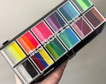 Colourful Eyeliner Palette - 35 Shades + 2 Brushes - Graphic Eyeliner - UV Eyeliners - Water Activated Makeup