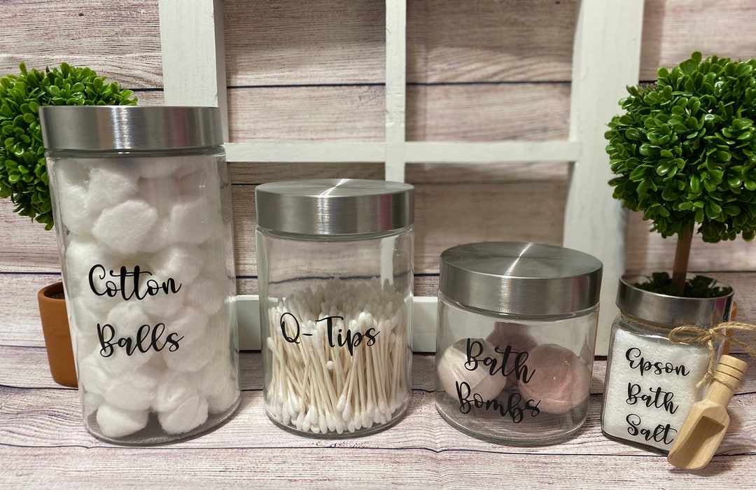 Glass Jars for the Bathroom, Storage for Bathroom