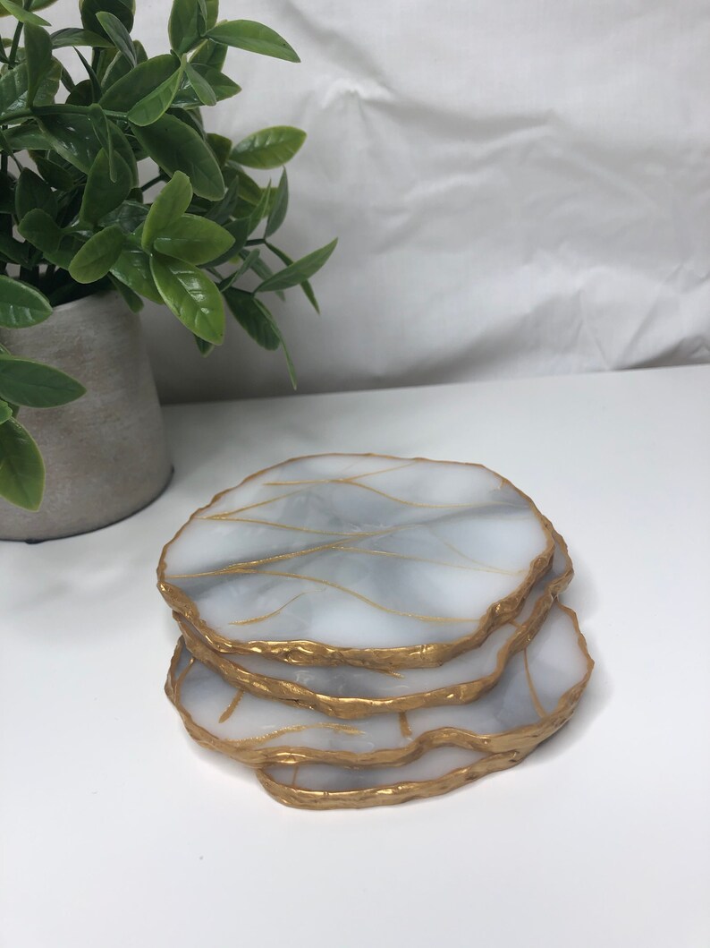 Marble Coasters Customizable Resin Coaster Sets Marble and Etsy