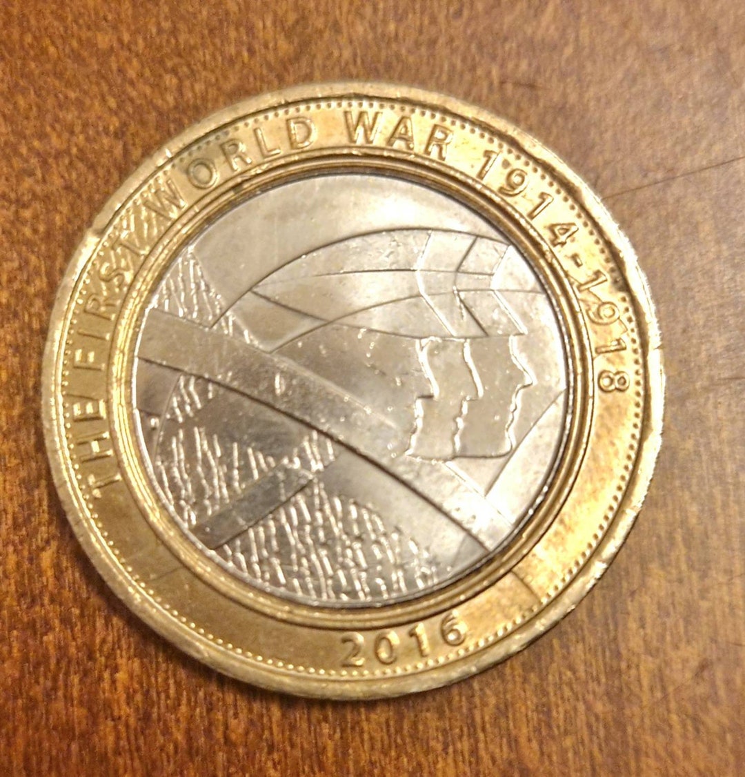 World War One RARE Circulated Two Pound British Coin. 2016 Queen Elizabeth Head Coin. Etsy UK