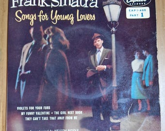 Disco de vinilo vintage de FRANK SINATRA de 10 pulgadas. Canciones para los amantes. Parte 1. Disco de vinilo de colección poco común.
