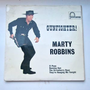 RARE Marty Roberts ORIGINAL Vintage Vinyl Record Superb condition. GUNFIGHTER! Fontana Records tfe 17224
