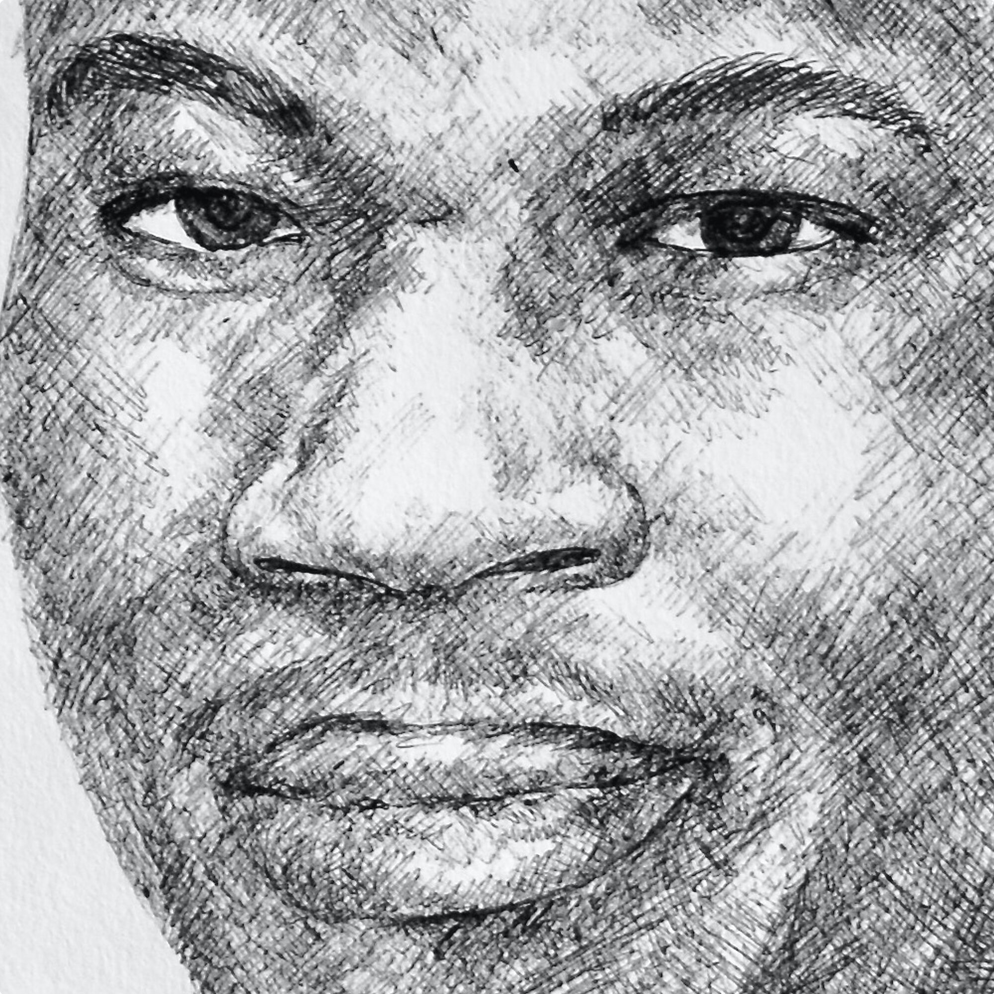 Giannis Antetokounmpo Portrait Drawing Sketch With Pen Fine Art Print