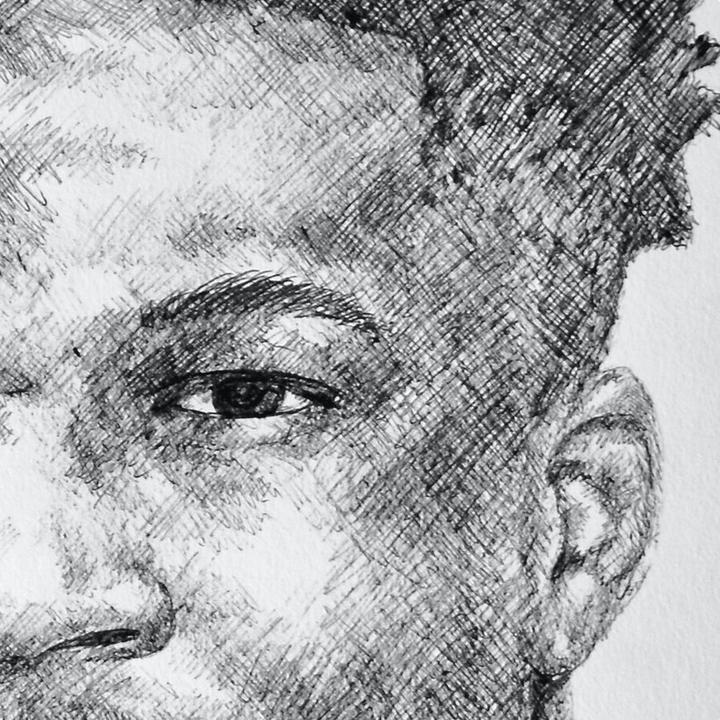 Giannis Antetokounmpo Portrait Drawing Sketch With Pen Fine Art Print