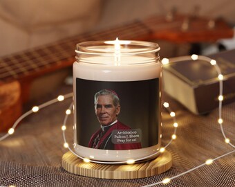 Venerable Archbishop Fulton J. Sheen Catholic Saint Prayer Candle - Scented Soy Candle, 9oz