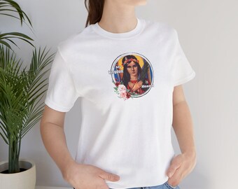 St. Philomena Quote -- Catholic Saint Unisex Jersey Short Sleeve Tee