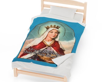 Prière de Sainte Elisabeth du Portugal - Couverture peluche en velours