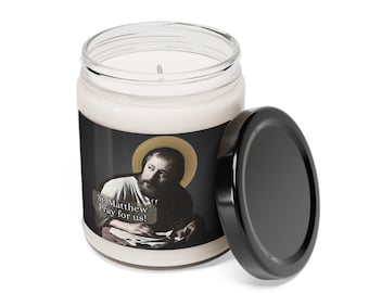 Saint Matthew Prayer Candle (Option 3) - Scented Soy Candle, 9oz