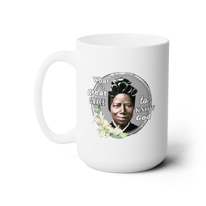 Saint Coffee Cup - St. Josephine Bakhita Quote - Ceramic Mug 15oz