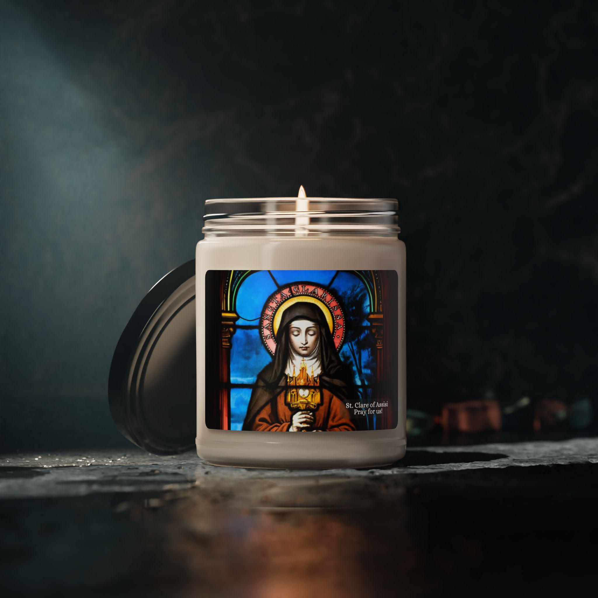 Saint Clare of Assisi Prayer Candle: Scented Soy Candle (9oz) - Etsy