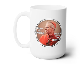 Catholic Saint Coffee Cup - Venerable Archbishop Fulton J. Sheen Quote - Ceramic Mug 15oz