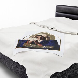 Blessed Virgin Mary Prayer - Velveteen Plush Blanket
