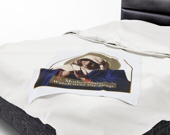 Gesegnete Jungfrau Maria Gebet - Samt-Plüsch-Decke