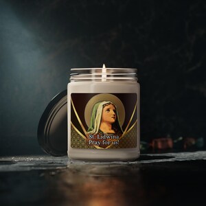 Saint Lidwina Prayer Candle - Scented Soy Candle, 9oz