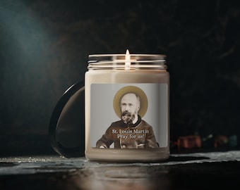 St. Louis Martin Catholic Saint Prayer Candle - Scented Soy Candle, 9oz