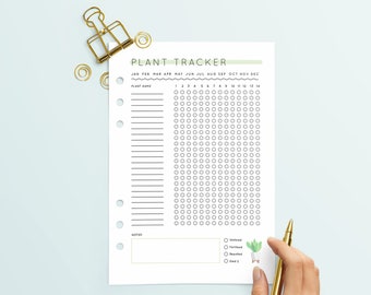 Plant Care Tracker - Printable PDF - A4 and Half-letter