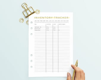 Bestands-Tracker zum Ausdrucken, Bestandsführungsformular, Bestandsaufnahme, Small Business Organizer, Produktinventurliste, A4/A5/Letter/Half