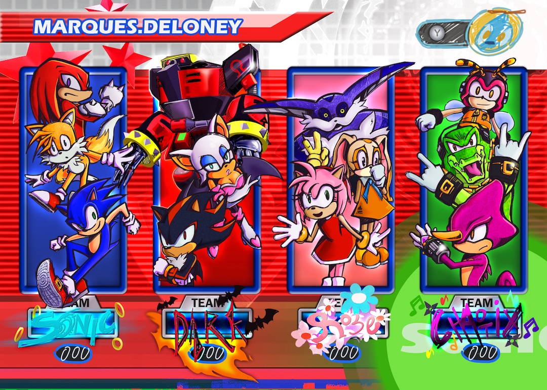Sonic Heroes Team Select Etsy