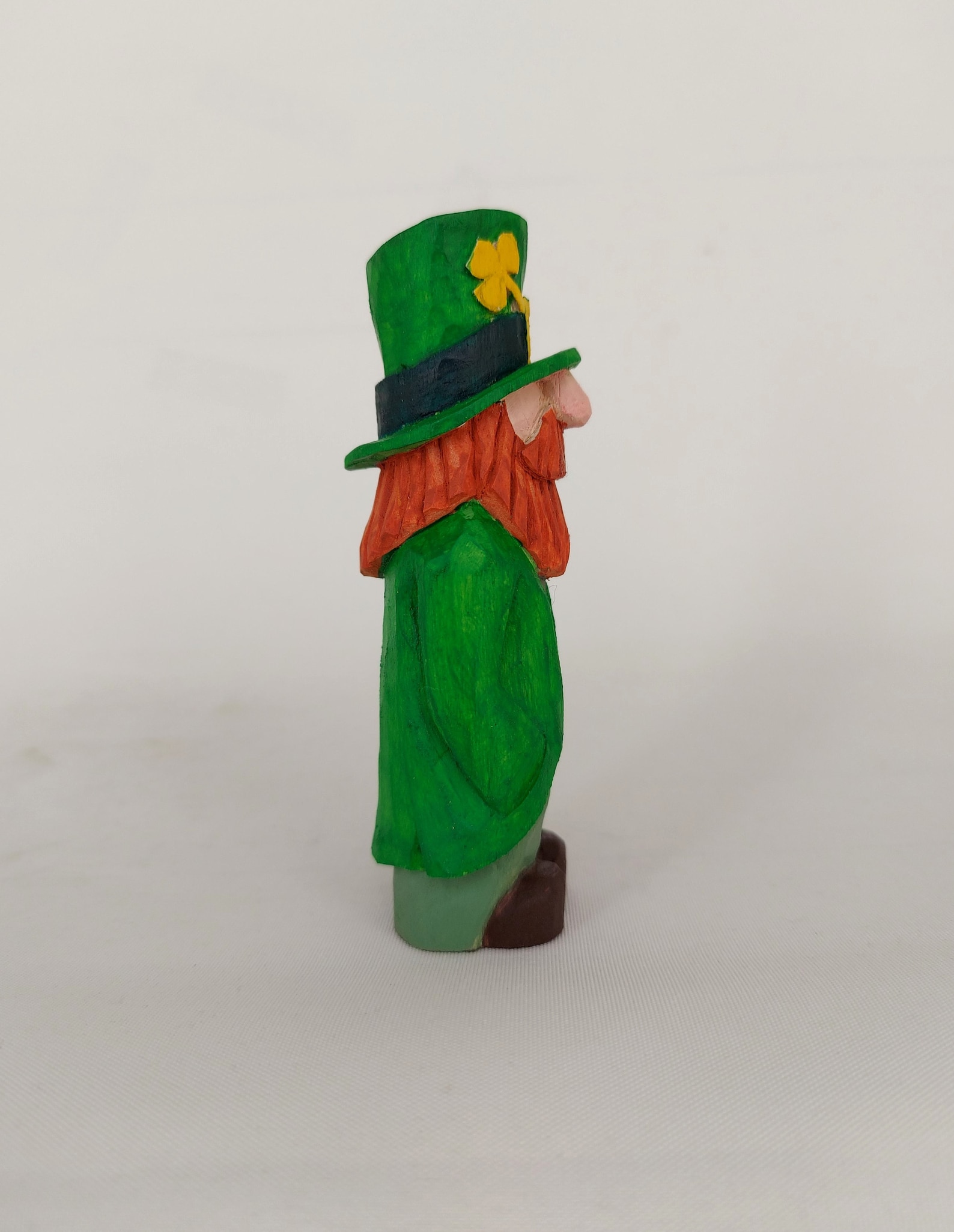 Wooden Leprechaun Figurine St Patricks Day Home Decor Wood Etsy