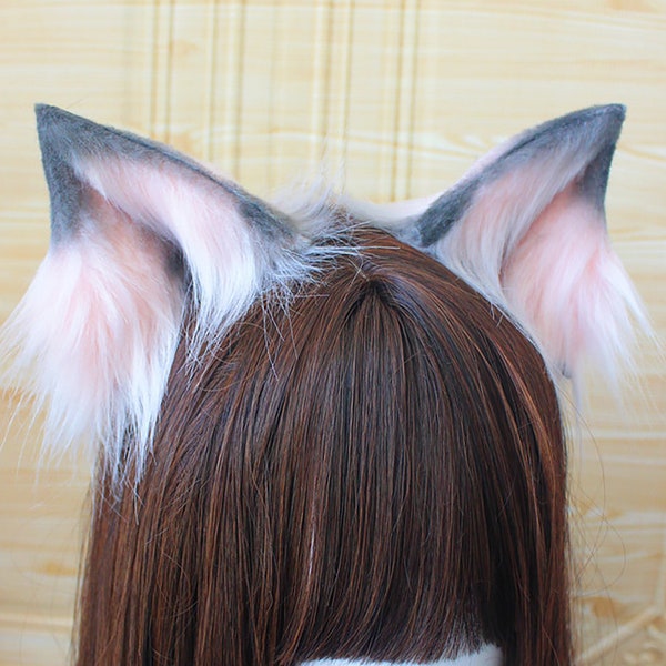 Cosplay fox ear, fox ear hair pin, Dyed Fox ears, Gradient Fox Ears, fox ear hair clip , fox hairpin,,kittenplay petplay furry fox ears