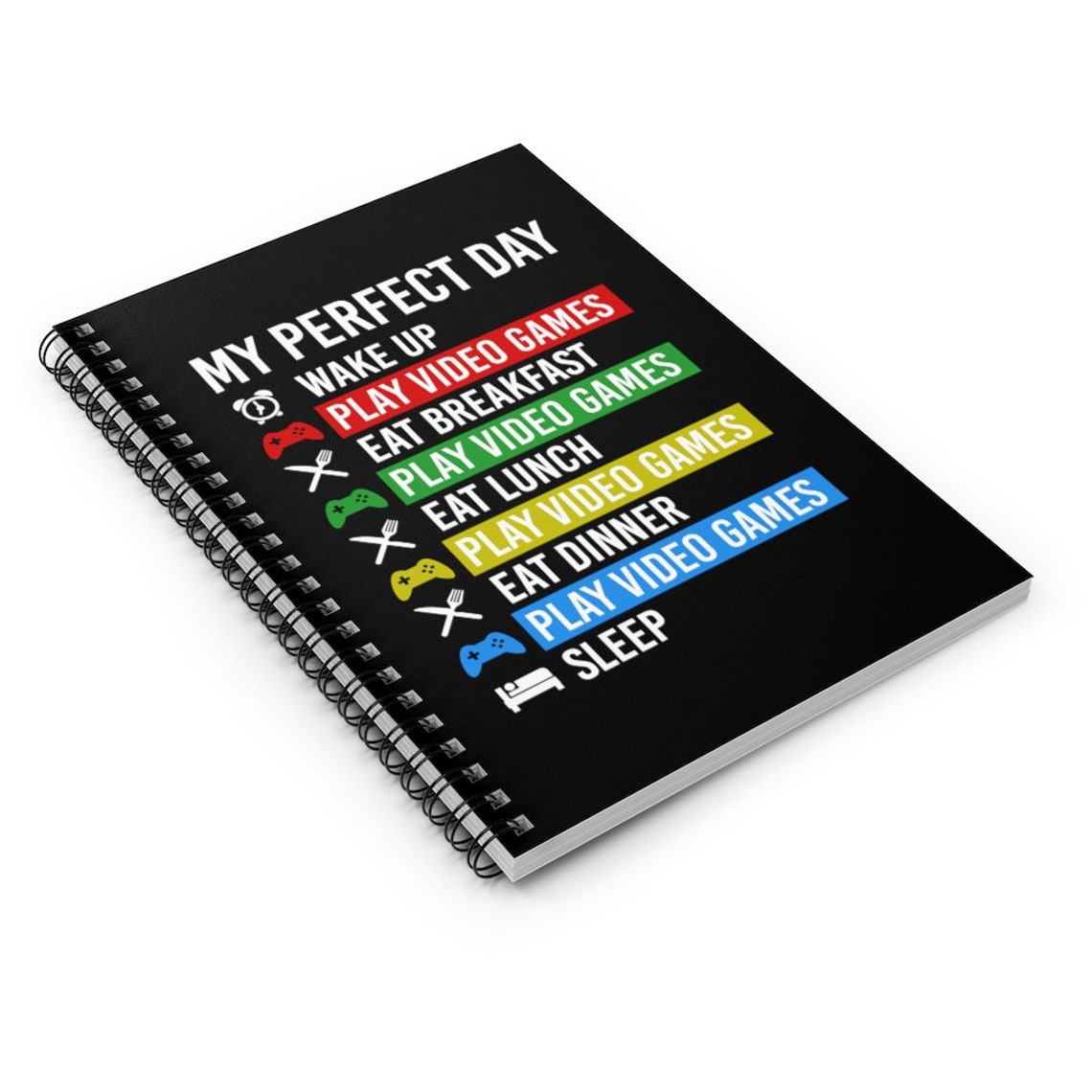 Gamer Spiral Notebook Ruled Line Gaming Journal Funny Gift Etsy