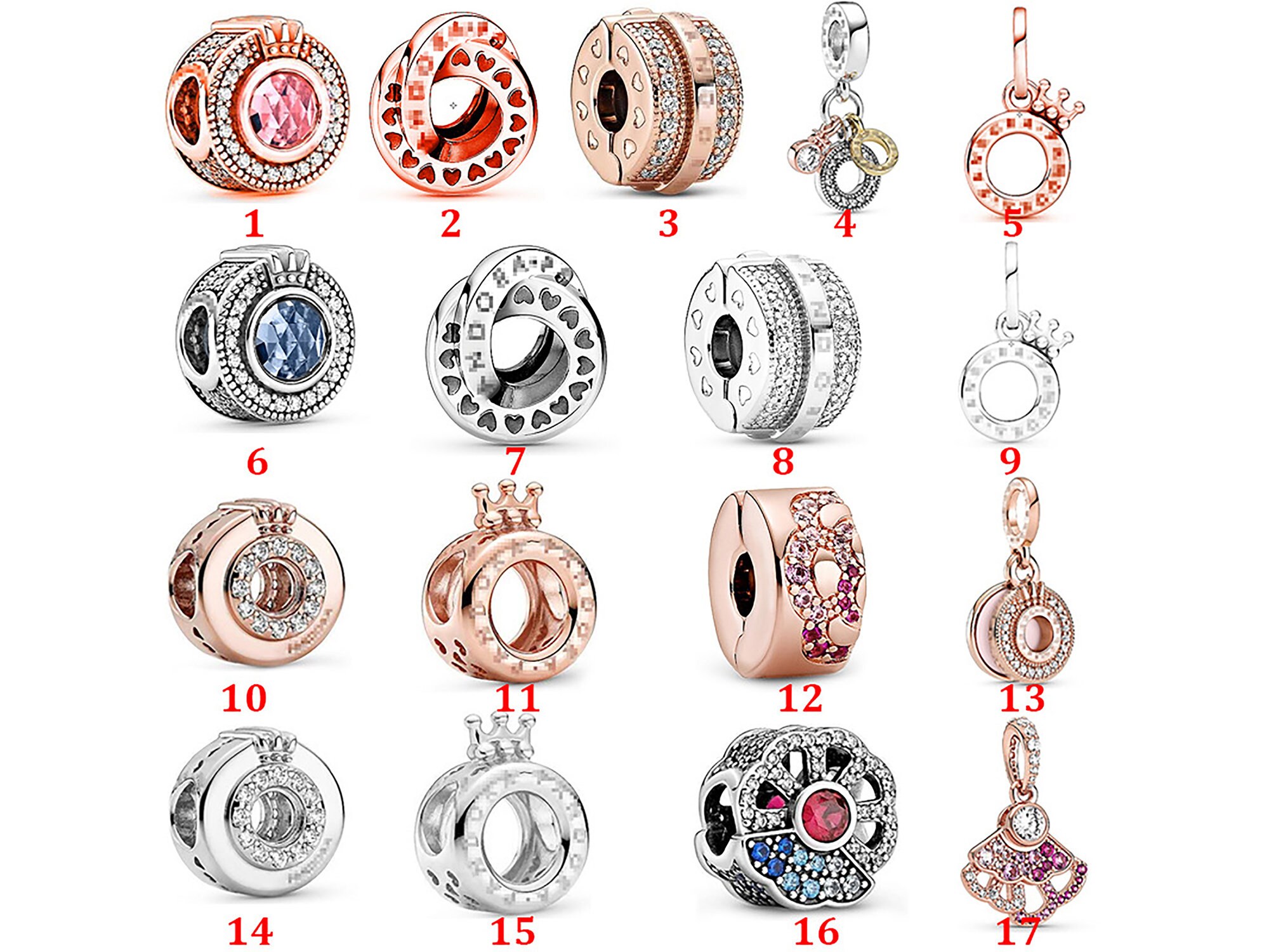 PANDORA Charm Pandora Silver Charm Crown O Charm - Etsy España