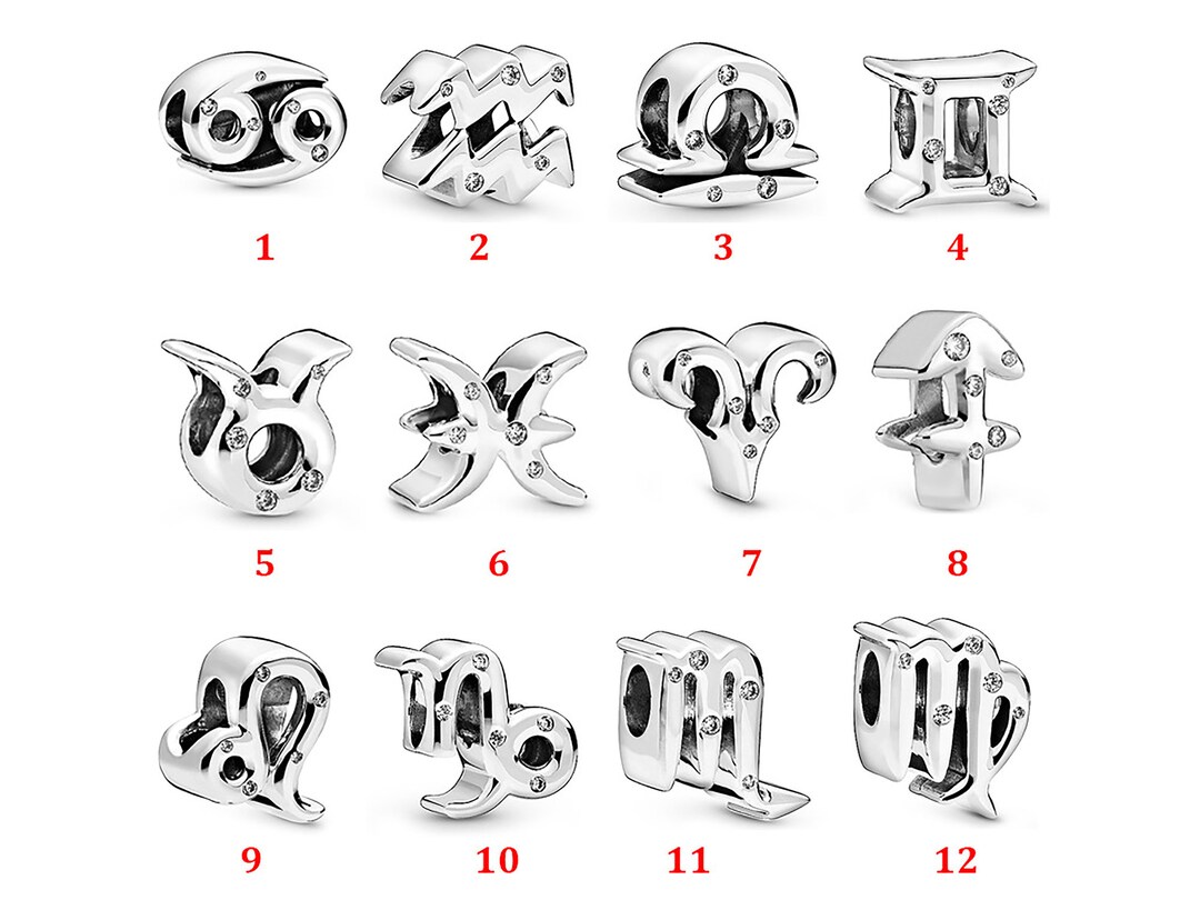 PANDORA ALE S925 Silver Charm Pandora Zodiac Charm Etsy
