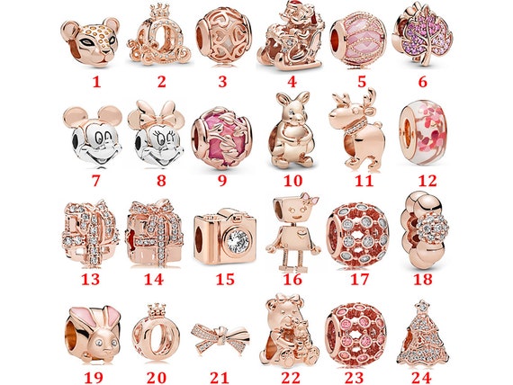 PANDORA Charm Pandora Disney Charm Pandora Rose Gold Plated - Etsy