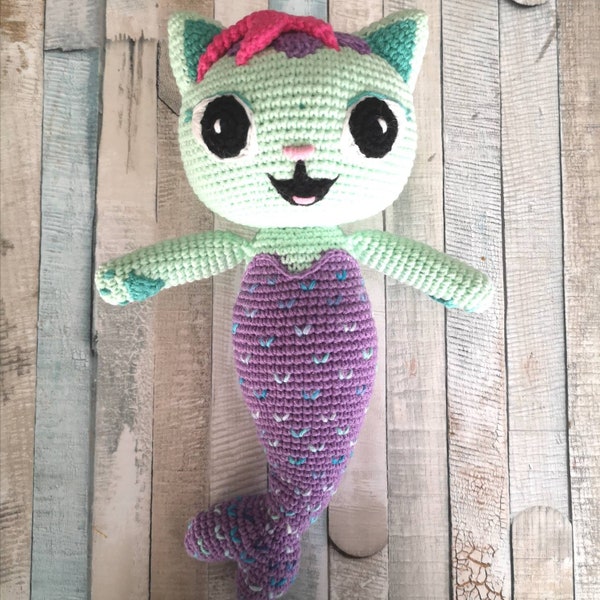 Crochet Pattern Cute Small Mercat  Mermaid Cat