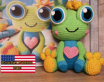 Crochet Pattern Frog Little frog Frogling Colorful frog