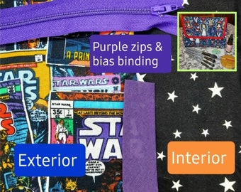 Galaxy Far Far Away Brush Roll Make Up Bag | Make-up Organiser | *Made to Order*