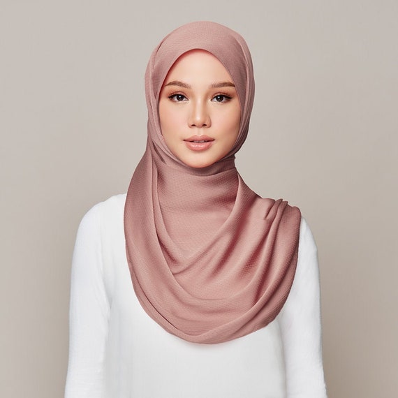 SOFYA Textured Satin Hijab Minimal Ironing needed Silky and Flowy