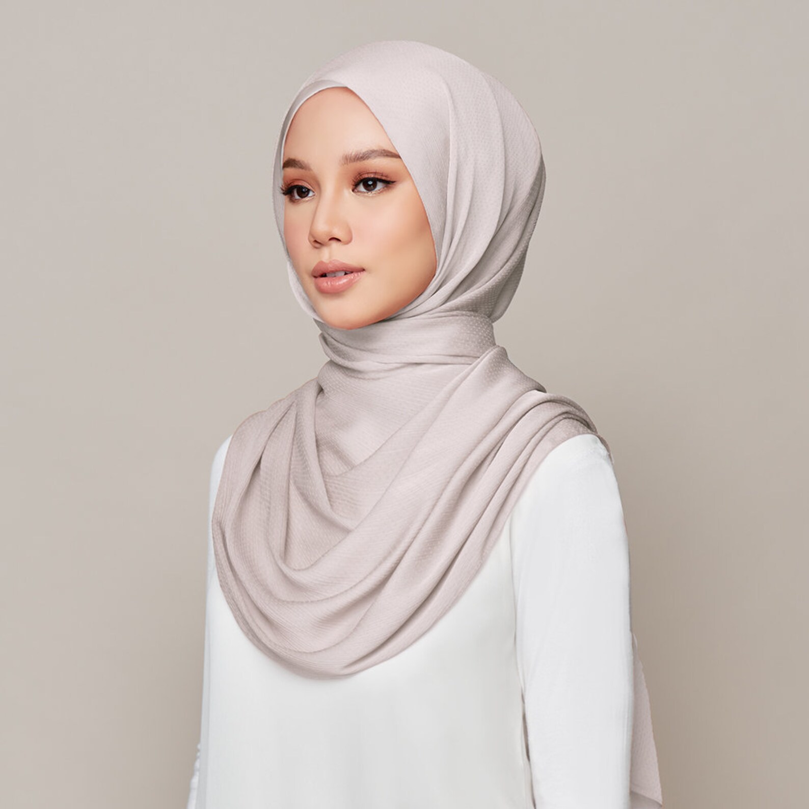 SOFYA Textured Satin Hijab Minimal Ironing-needed Silky and Flowy Made ...