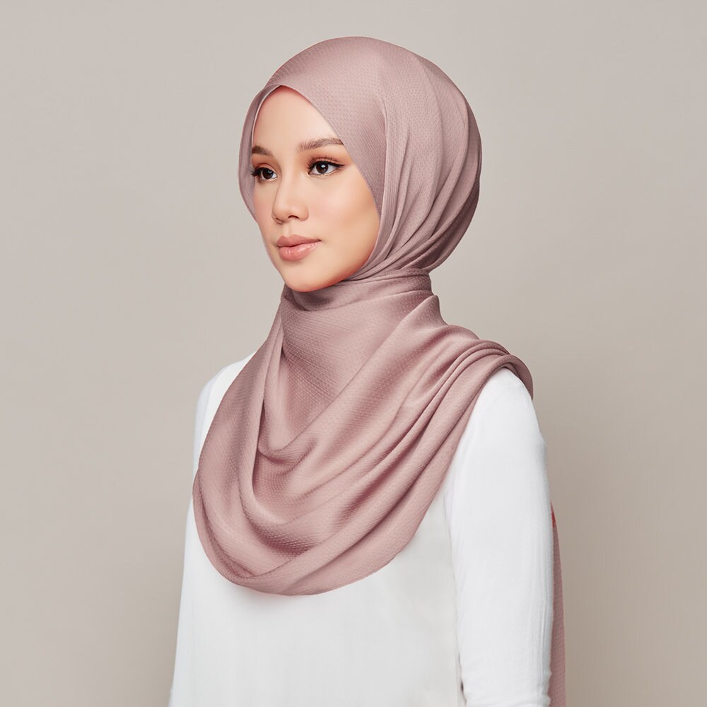 SOFYA Textured Satin Hijab Minimal Ironing-needed Silky