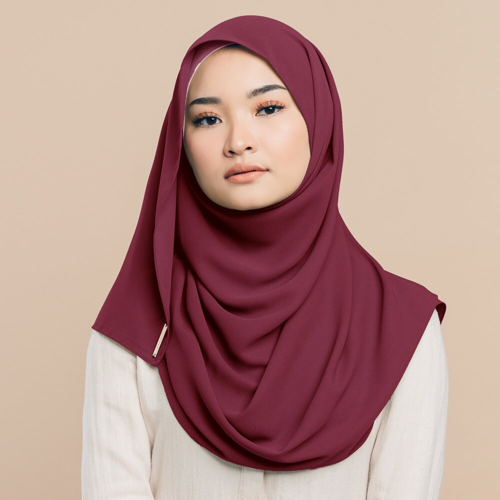 NLUXE Malaysian Plain Crepe Chiffon Hijab Beautiful Colors pic