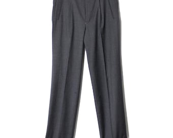 Vintage HILTL Wool Trousers: 80s Grey Pleated Dress Pants W36 L34