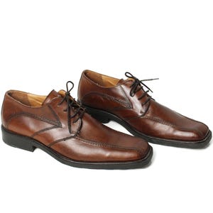 Vintage Leather Oxford Shoes: Men&#39;s Brown Derby Flats (EUR 46/ US 12/ UK 11)