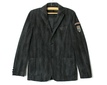 チャコールグレーのウールストライプダブルスーツジャケット - Etsy 日本