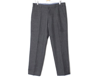 Men's grey trousers slacks, Dress pleated straight leg pants W 34 L 29