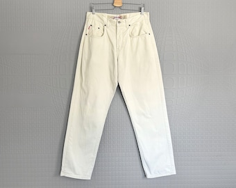 Vintage Jack & Jones light beige boyfriend jeans 90s 80s made in Italy W 34