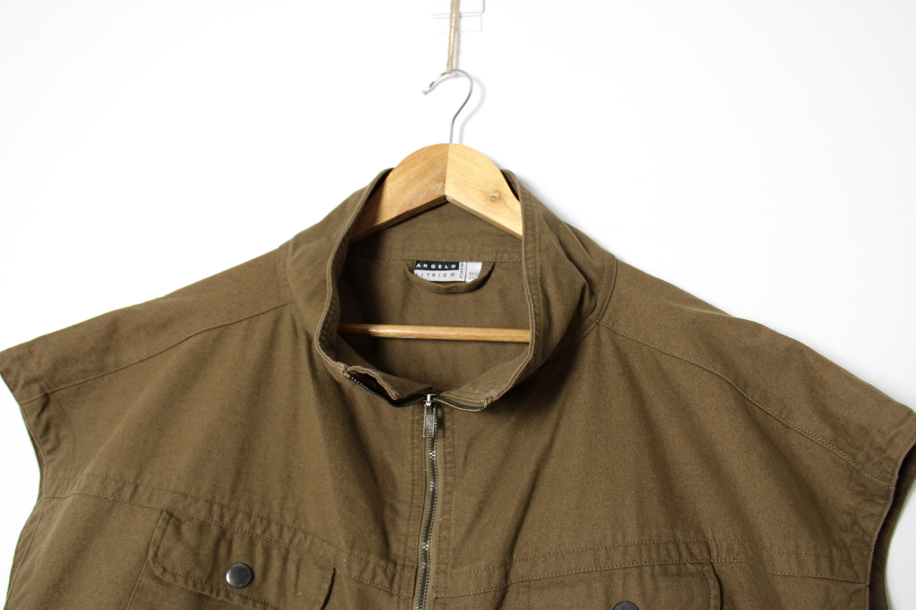 Vintage 1990'S KAVU Duck Vest, Made in USA, Men's Size L cotton Khaki type Vintage Second Hand