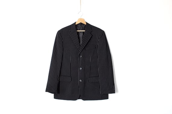 25SSS　STRIPED SINGLE BREASTED JACKET St. John Pinstripe Single-Breasted Suiting Jacket | Neiman
