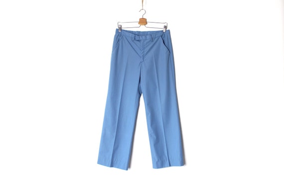 Men Blue Pleat Trousers / Vintage 70's 80's LUHTA Dress Suit Pants / Size