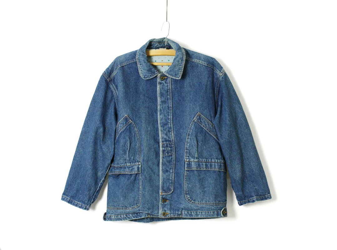 Men's Denim Barn Coat Vintage 80's 90's Blue Jean Etsy