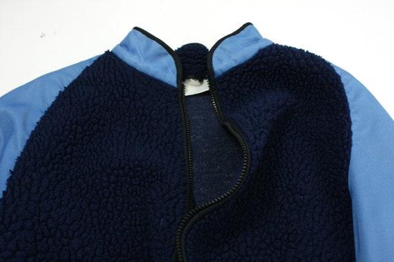 Blue fleece sherpa jacket, Vintage 70's 80's men … - image 7