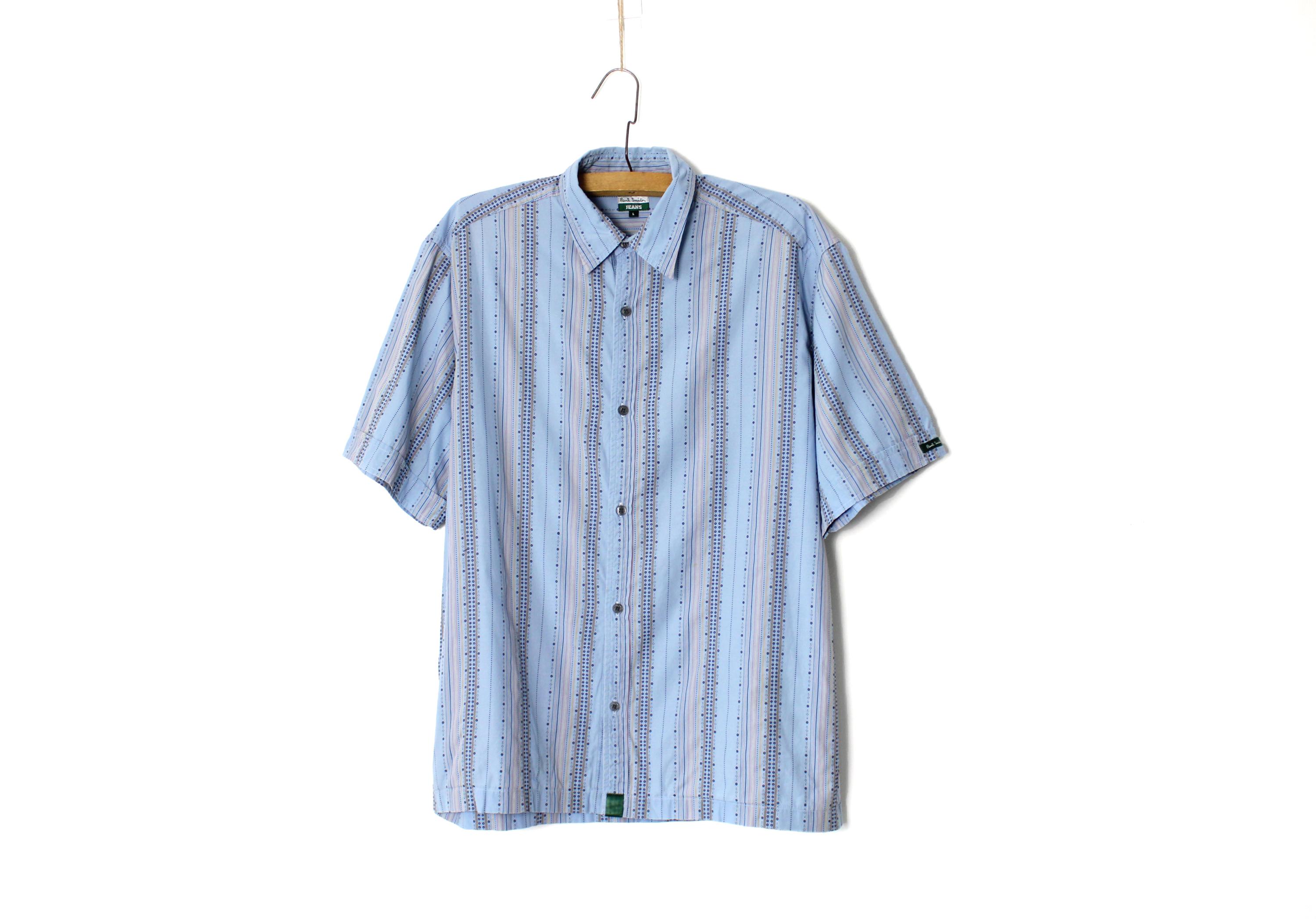 Paul Smith, Paul Smith 90s Striped Cotton Shirt Short Sleeve, size L