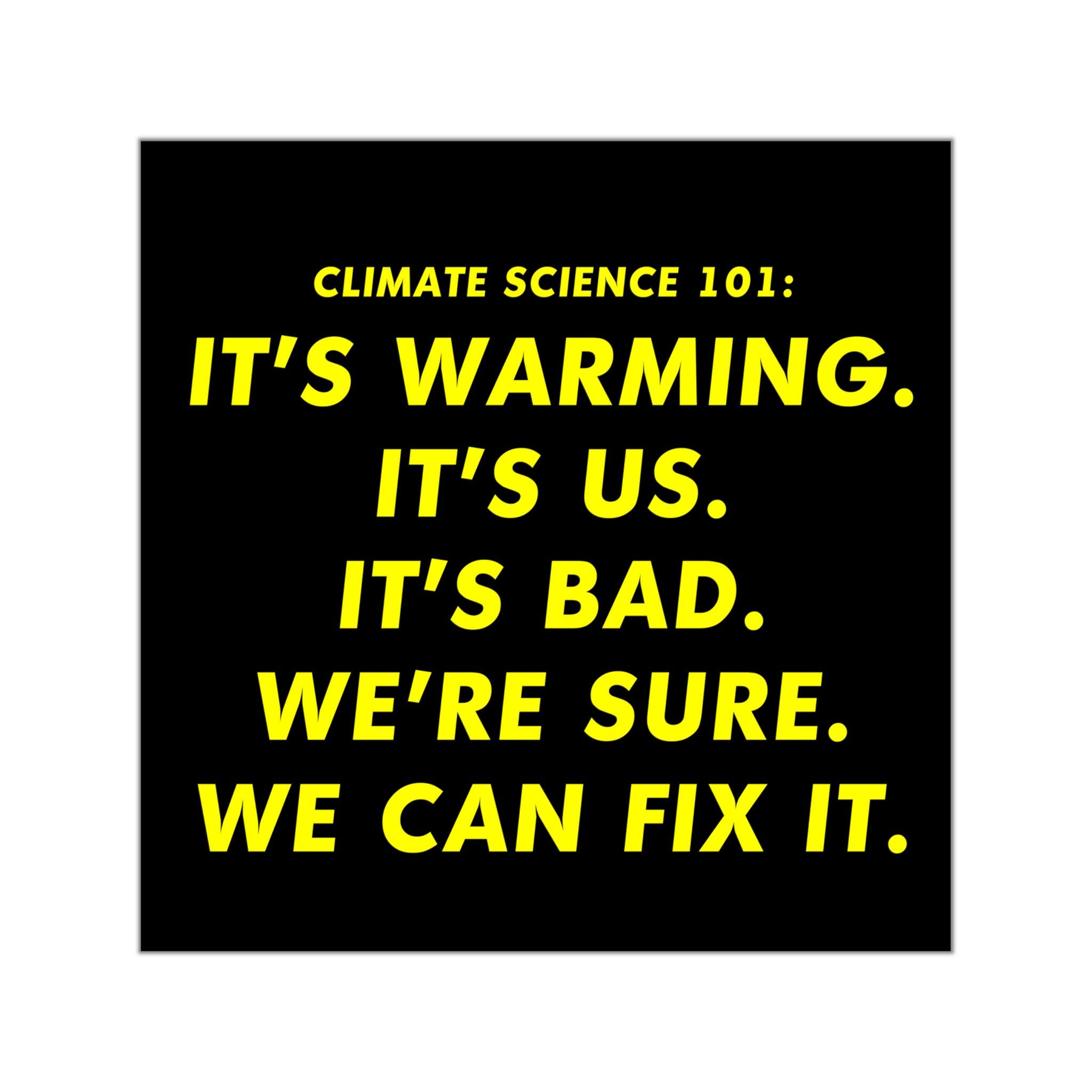 Climate Crisis Sticker Climate Change Science 101 Square Sticker - Climate Crisis Sticker - Etsy