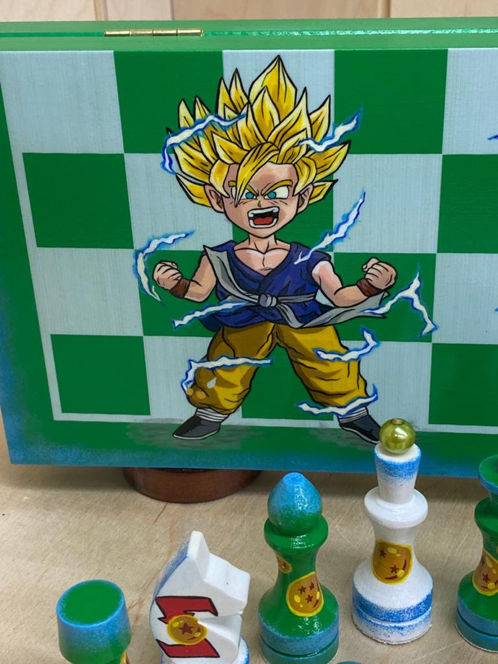 Anime Art. A Custom Made Wooden Hand Painted Chess Set. | Etsy