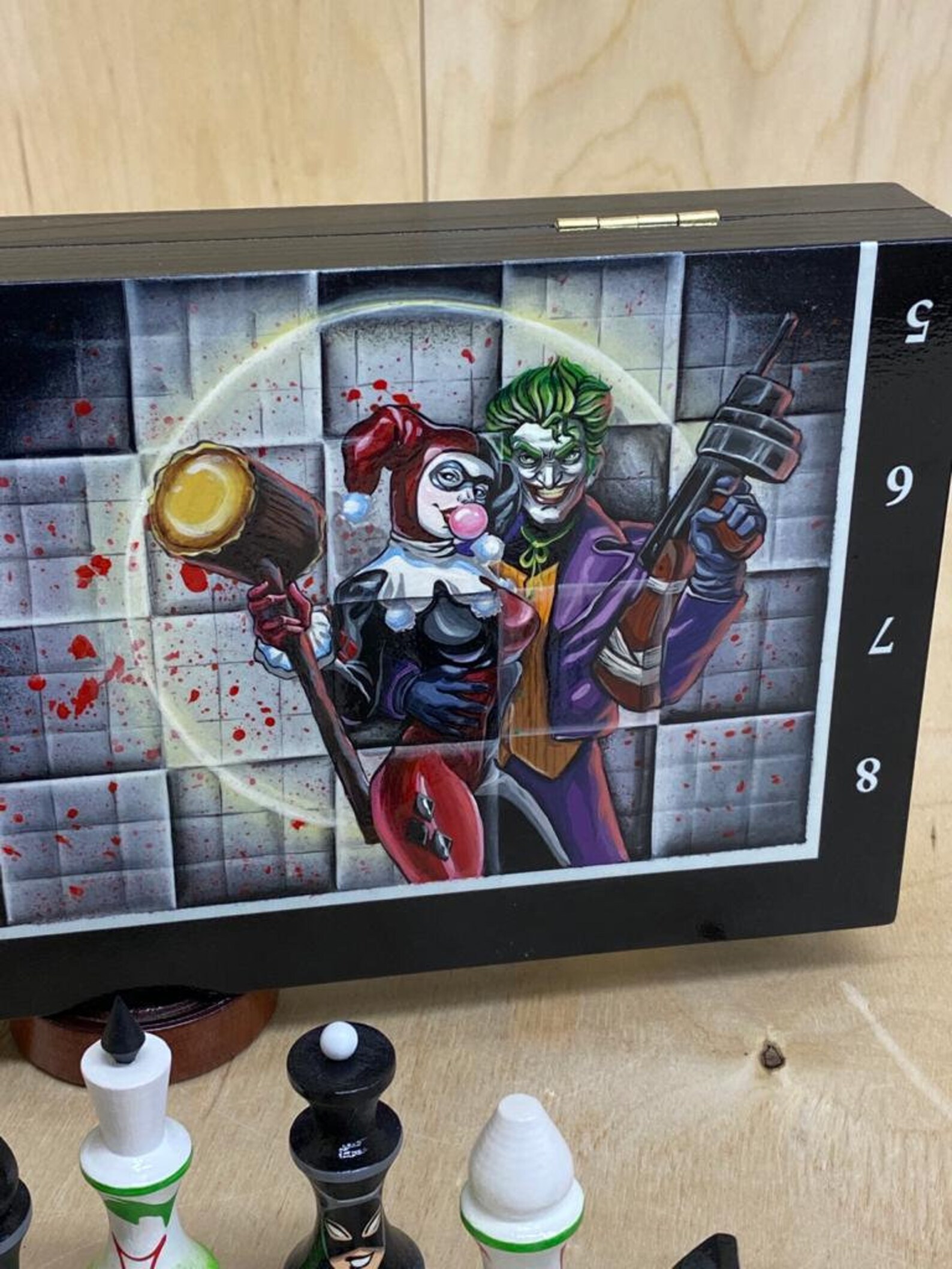 Batman Vs Joker. A Custom Made Wooden Hand Painted Chess Set. | Etsy