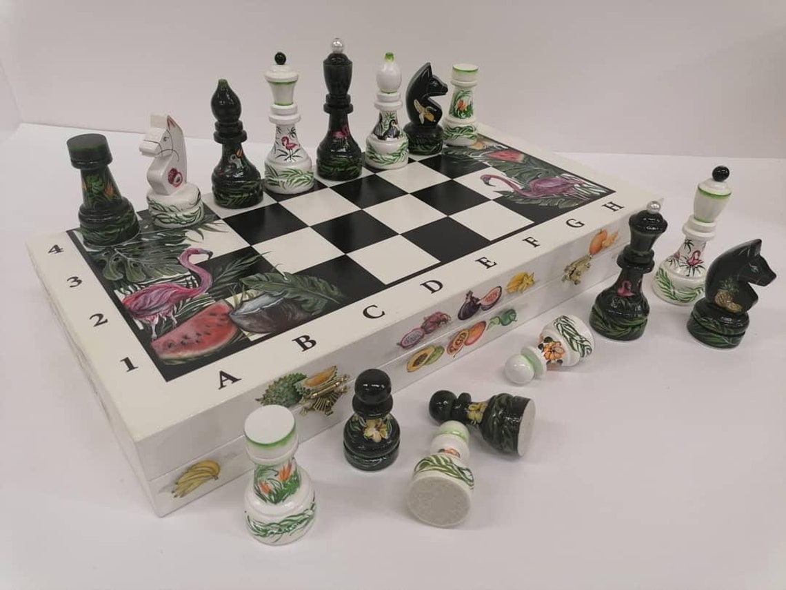 Flamingo Tournament Chess Set Etsy